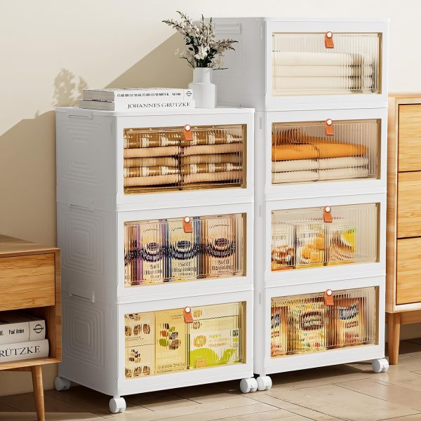4 Tier Stackable Plastic Storage Bins with Lids Online